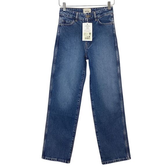 SEZANE NWT Size US 0 FR 32 L’iconique Droit Jeans Blue Denim High Rise Pants S24 - Picture 3 of 13
